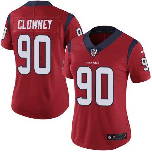 Women's Nike Houston Texans #90 Jadeveon Clowney Red Alternate Stitched NFL Vapor Untouchable Limited Jersey