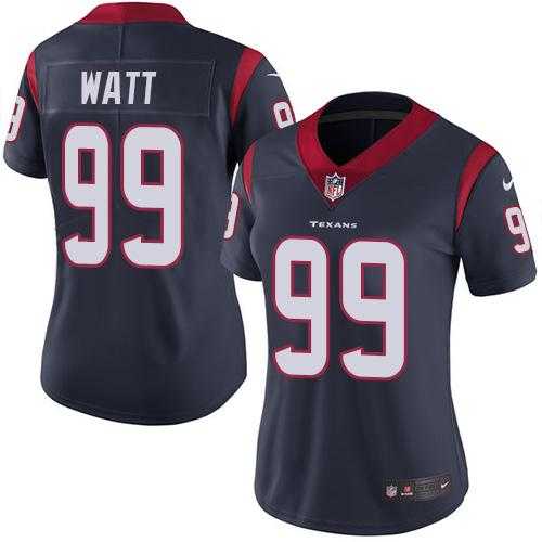 Women's Nike Houston Texans #99 J.J. Watt Navy Blue Team Color Stitched NFL Vapor Untouchable Limited Jersey