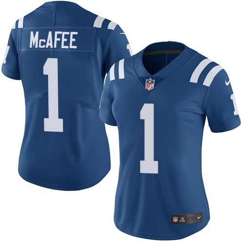 Women's Nike Indianapolis Colts #1 Pat McAfee Royal Blue Team Color Stitched NFL Vapor Untouchable Limited Jersey Women's Nike Indianapolis Colts #1 Pat McAfee Royal Blue Team Color Stitched NFL Vapor Untouchable Limited Jersey