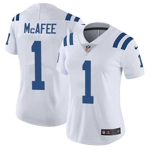 Women's Nike Indianapolis Colts #1 Pat McAfee White Stitched NFL Vapor Untouchable Limited Jersey
