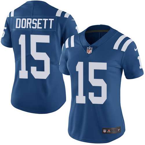 Women's Nike Indianapolis Colts #15 Phillip Dorsett Royal Blue Team Color Stitched NFL Vapor Untouchable Limited Jersey