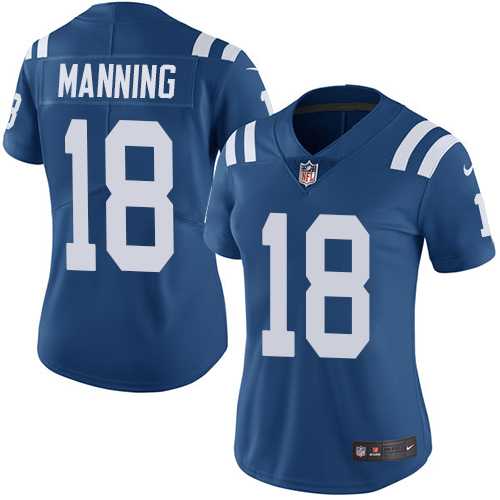 Women's Nike Indianapolis Colts #18 Peyton Manning Royal Blue Team Color Stitched NFL Vapor Untouchable Limited Jersey Women's Nike Indianapolis Colts #18 Peyton Manning Royal Blue Team Color Stitched NFL Vapor Untouchable Limited Jersey