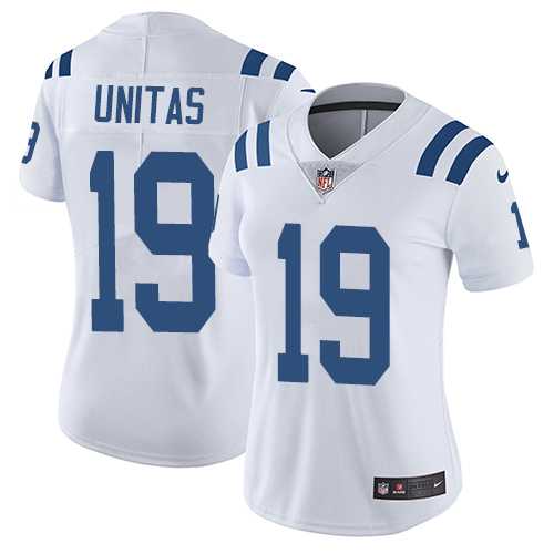 Women's Nike Indianapolis Colts #19 Johnny Unitas White Stitched NFL Vapor Untouchable Limited Jersey