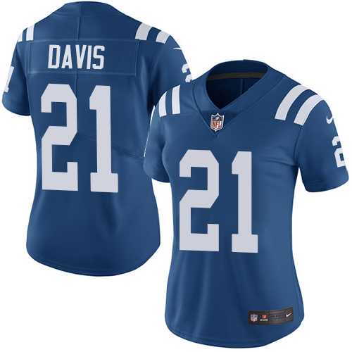 Women's Nike Indianapolis Colts #21 Vontae Davis Royal Blue Team Color Stitched NFL Vapor Untouchable Limited Jersey
