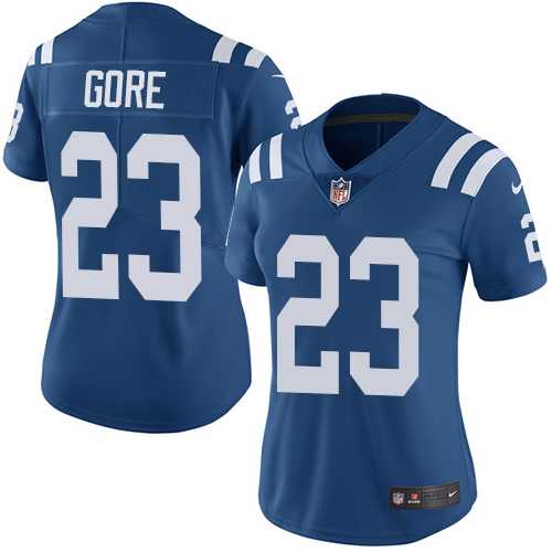 Women's Nike Indianapolis Colts #23 Frank Gore Royal Blue Team Color Stitched NFL Vapor Untouchable Limited Jersey