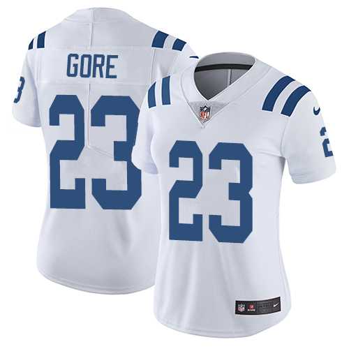 Women's Nike Indianapolis Colts #23 Frank Gore White Stitched NFL Vapor Untouchable Limited Jersey