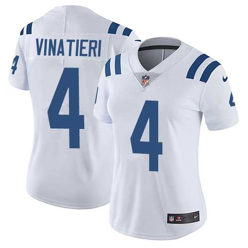 Women's Nike Indianapolis Colts #4 Adam Vinatieri White Stitched NFL Vapor Untouchable Limited Jersey