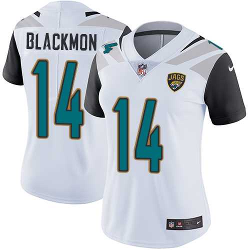 Women's Nike Jacksonville Jaguars #14 Justin Blackmon White Stitched NFL Vapor Untouchable Limited Jersey