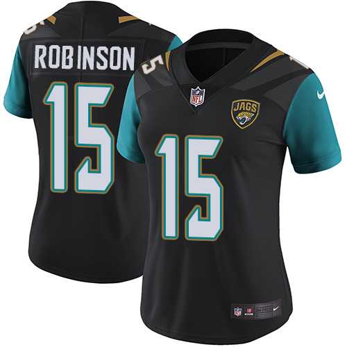 Women's Nike Jacksonville Jaguars #15 Allen Robinson Black Alternate Stitched NFL Vapor Untouchable Limited Jersey