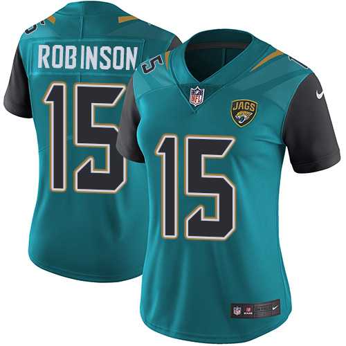 Women's Nike Jacksonville Jaguars #15 Allen Robinson Teal Green Team Color Stitched NFL Vapor Untouchable Limited Jersey