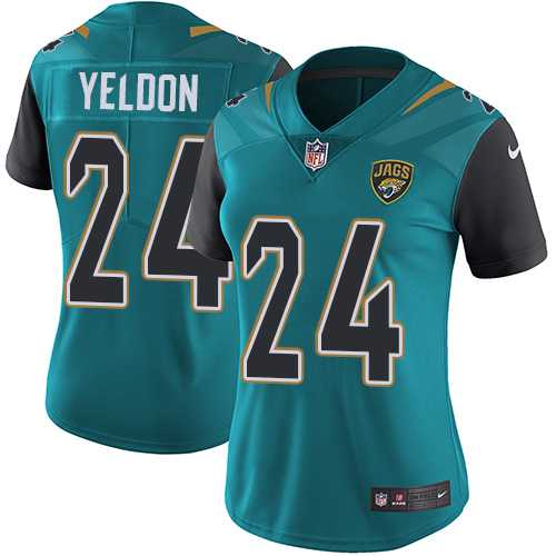 Women's Nike Jacksonville Jaguars #24 T.J. Yeldon Teal Green Team Color Stitched NFL Vapor Untouchable Limited Jersey