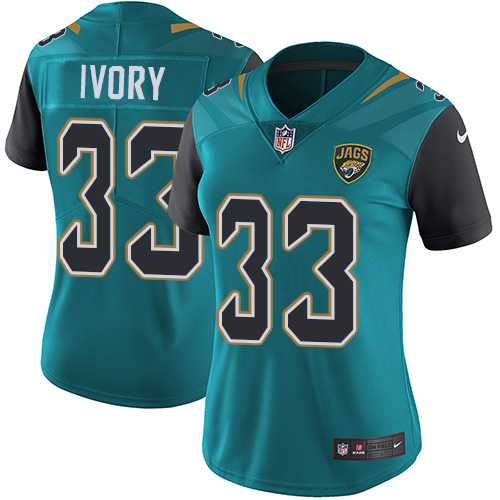 Women's Nike Jacksonville Jaguars #33 Chris Ivory Teal Green Team Color Stitched NFL Vapor Untouchable Limited Jersey