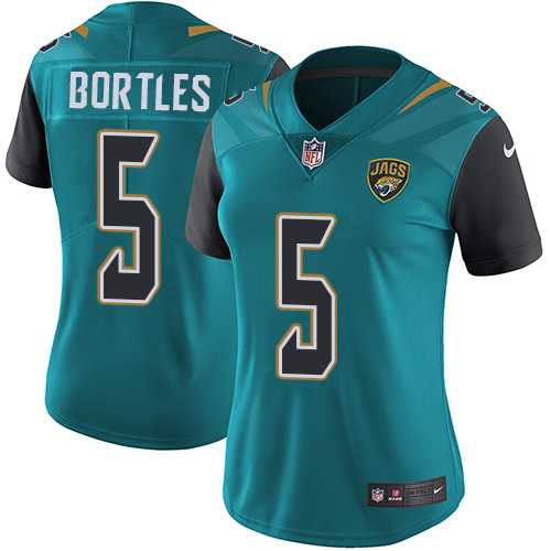 Women's Nike Jacksonville Jaguars #5 Blake Bortles Teal Green Team Color Stitched NFL Vapor Untouchable Limited Jersey Women's Nike Jacksonville Jaguars #5 Blake Bortles Teal Green Team Color Stitched NFL Vapor Untouchable Limited Jersey