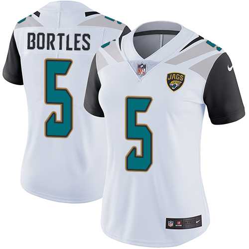 Women's Nike Jacksonville Jaguars #5 Blake Bortles White Stitched NFL Vapor Untouchable Limited Jersey Women's Nike Jacksonville Jaguars #5 Blake Bortles White Stitched NFL Vapor Untouchable Limited Jersey