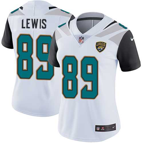 Women's Nike Jacksonville Jaguars #89 Marcedes Lewis White Stitched NFL Vapor Untouchable Limited Jersey