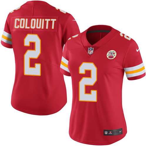 Women's Nike Kansas City Chiefs #2 Dustin Colquitt Red Team Color Stitched NFL Vapor Untouchable Limited Jersey