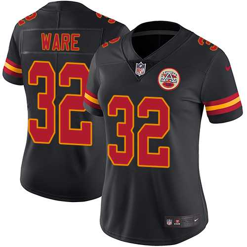 Women's Nike Kansas City Chiefs #32 Spencer Ware Black Stitched NFL Limited Rush Jersey