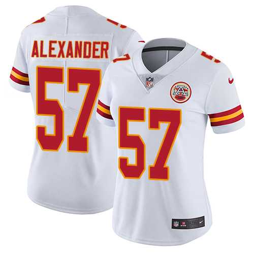 Women's Nike Kansas City Chiefs #57 D.J. Alexander White Stitched NFL Vapor Untouchable Limited Jersey