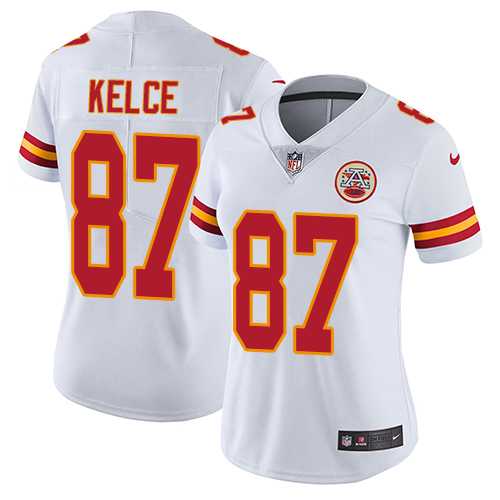 Women's Nike Kansas City Chiefs #87 Travis Kelce White Stitched NFL Vapor Untouchable Limited Jersey