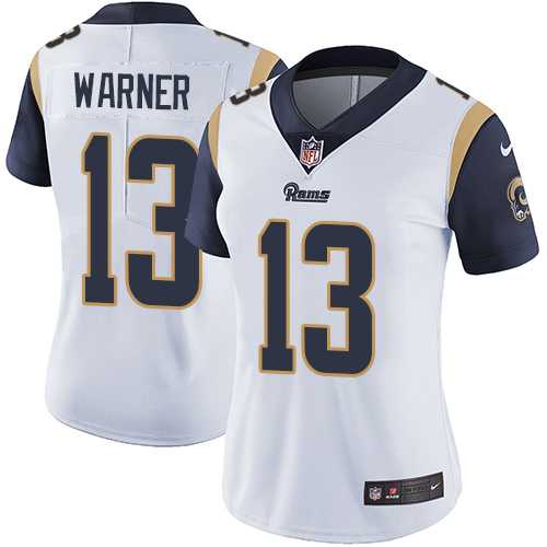 Women's Nike Los Angeles Rams #13 Kurt Warner White Stitched NFL Vapor Untouchable Limited Jersey