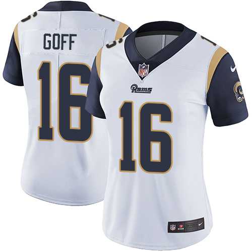 Women's Nike Los Angeles Rams #16 Jared Goff White Stitched NFL Vapor Untouchable Limited Jersey Women's Nike Los Angeles Rams #16 Jared Goff White Stitched NFL Vapor Untouchable Limited Jersey
