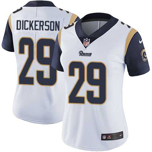Women's Nike Los Angeles Rams #29 Eric Dickerson White Stitched NFL Vapor Untouchable Limited Jersey