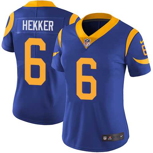 Women's Nike Los Angeles Rams #6 Johnny Hekker Royal Blue Alternate Stitched NFL Vapor Untouchable Limited Jersey
