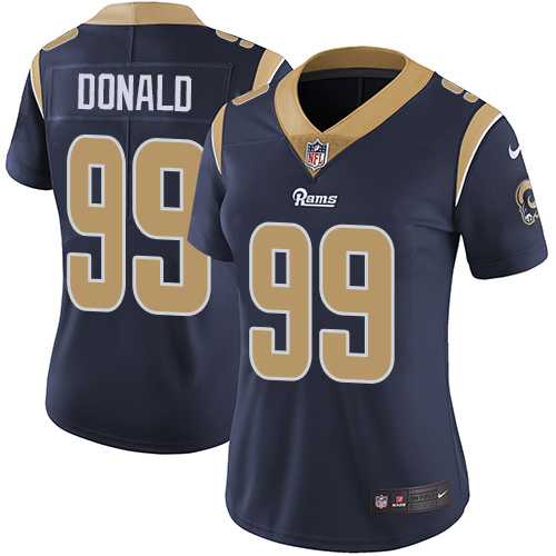 Women's Nike Los Angeles Rams #99 Aaron Donald Navy Blue Team Color Stitched NFL Vapor Untouchable Limited Jersey
