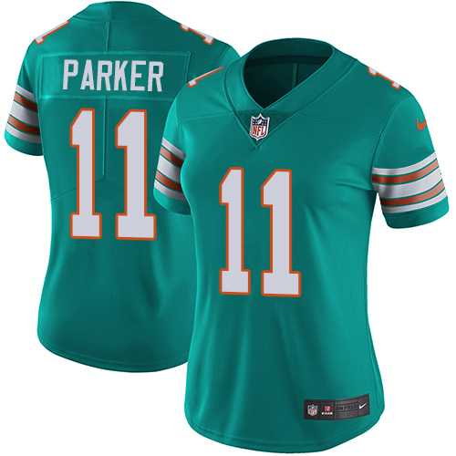 Women's Nike Miami Dolphins #11 DeVante Parker Aqua Green Alternate Stitched NFL Vapor Untouchable Limited Jersey