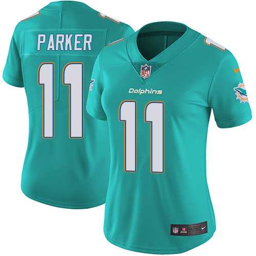 Women's Nike Miami Dolphins #11 DeVante Parker Aqua Green Team Color Stitched NFL Vapor Untouchable Limited Jersey