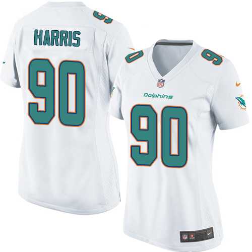 Women's Nike Miami Dolphins #90 Charles Harris White Stitched NFL Elite Jersey