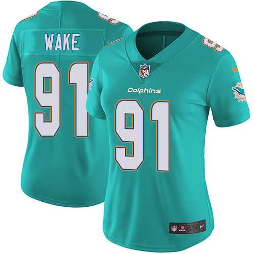 Women's Nike Miami Dolphins #91 Cameron Wake Aqua Green Team Color Stitched NFL Vapor Untouchable Limited Jersey Women's Nike Miami Dolphins #91 Cameron Wake Aqua Green Team Color Stitched NFL Vapor Untouchable Limited Jersey