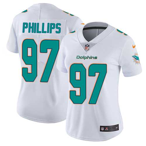 Women's Nike Miami Dolphins #97 Jordan Phillips White Stitched NFL Vapor Untouchable Limited Jersey