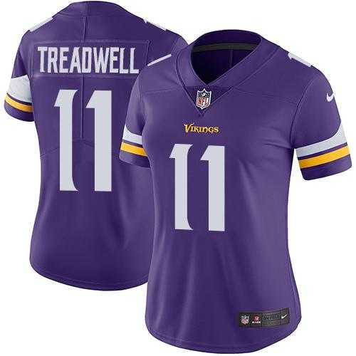 Women's Nike Minnesota Vikings #11 Laquon Treadwell Purple Team Color Stitched NFL Vapor Untouchable Limited Jersey