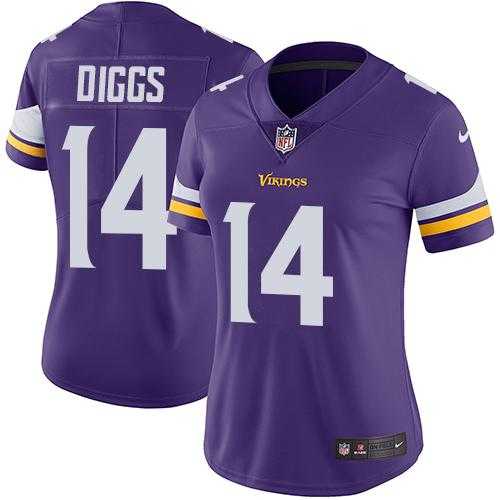 Women's Nike Minnesota Vikings #14 Stefon Diggs Purple Team Color Stitched NFL Vapor Untouchable Limited Jersey