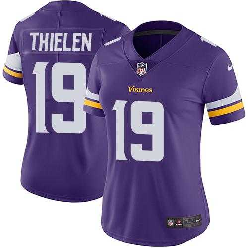 Women's Nike Minnesota Vikings #19 Adam Thielen Purple Team Color Stitched NFL Vapor Untouchable Limited Jersey