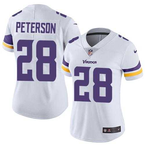 Women's Nike Minnesota Vikings #28 Adrian Peterson White Stitched NFL Vapor Untouchable Limited Jersey