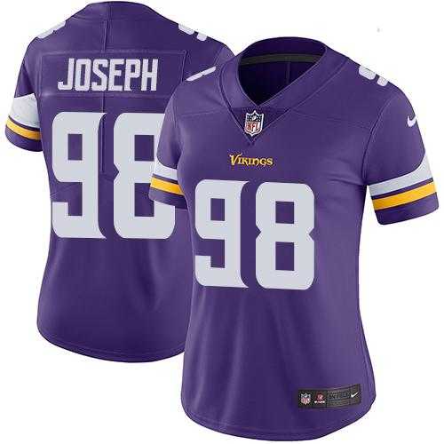 Women's Nike Minnesota Vikings #98 Linval Joseph Purple Team Color Stitched NFL Vapor Untouchable Limited Jersey