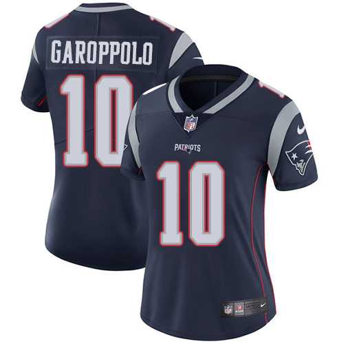 Women's Nike New England Patriots #10 Jimmy Garoppolo Navy Blue Team Color Stitched NFL Vapor Untouchable Limited Jersey