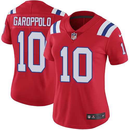 Women's Nike New England Patriots #10 Jimmy Garoppolo Red Alternate Stitched NFL Vapor Untouchable Limited Jersey