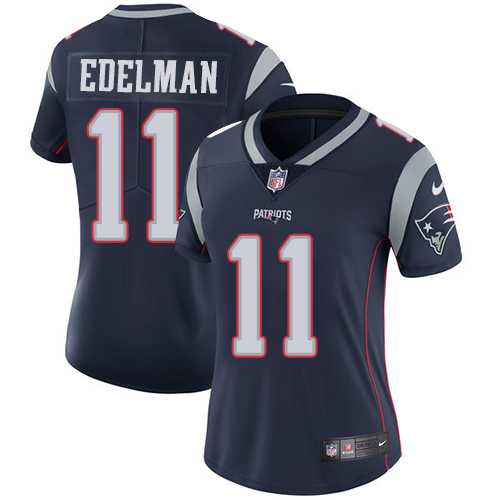 Women's Nike New England Patriots #11 Julian Edelman Navy Blue Team Color Stitched NFL Vapor Untouchable Limited Jersey