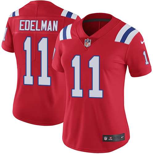 Women's Nike New England Patriots #11 Julian Edelman Red Alternate Stitched NFL Vapor Untouchable Limited Jersey