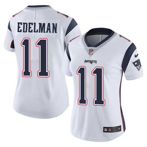 Women's Nike New England Patriots #11 Julian Edelman White Stitched NFL Vapor Untouchable Limited Jersey