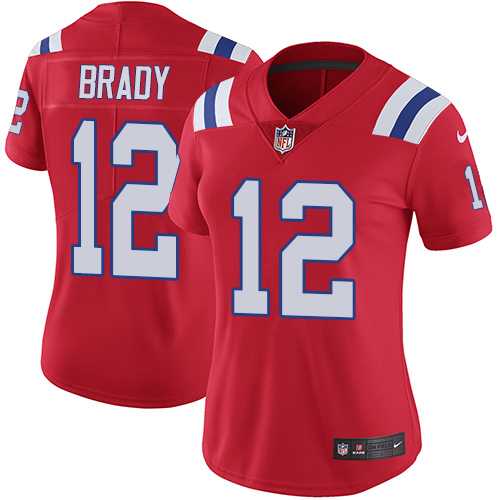 Women's Nike New England Patriots #12 Tom Brady Red Alternate Stitched NFL Vapor Untouchable Limited Jersey