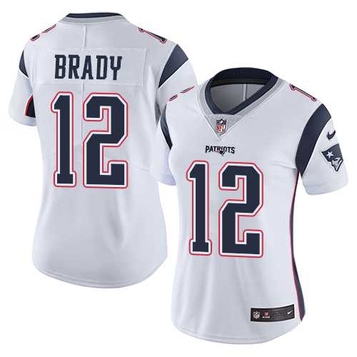 Women's Nike New England Patriots #12 Tom Brady White Stitched NFL Vapor Untouchable Limited Jersey Women's Nike New England Patriots #12 Tom Brady White Stitched NFL Vapor Untouchable Limited Jersey