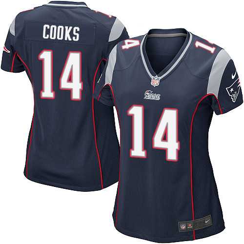 Women's Nike New England Patriots #14 Brandin Cooks Navy Blue Team Color Stitched NFL New Elite Jersey