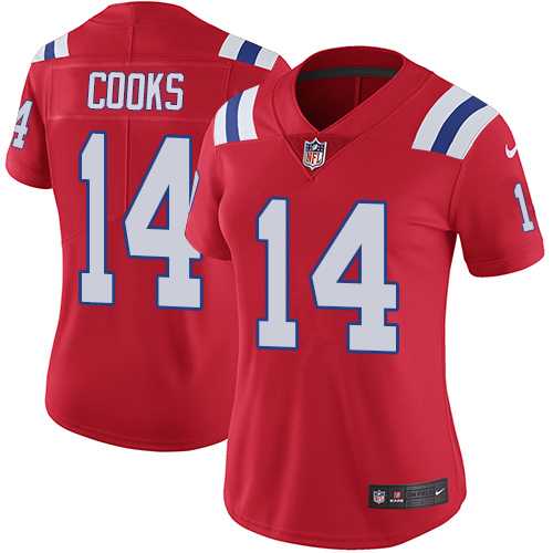 Women's Nike New England Patriots #14 Brandin Cooks Red Alternate Stitched NFL Vapor Untouchable Limited Jersey