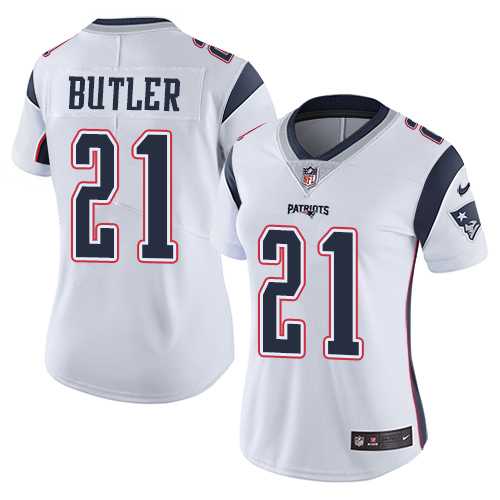 Women's Nike New England Patriots #21 Malcolm Butler White Stitched NFL Vapor Untouchable Limited Jersey