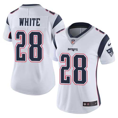 Women's Nike New England Patriots #28 James White White Stitched NFL Vapor Untouchable Limited Jersey