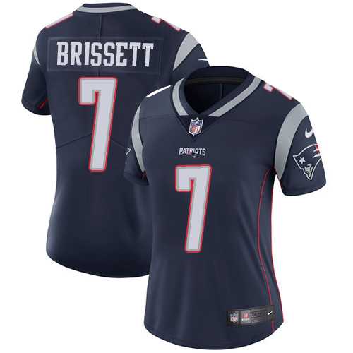 Women's Nike New England Patriots #7 Jacoby Brissett Navy Blue Team Color Stitched NFL Vapor Untouchable Limited Jersey